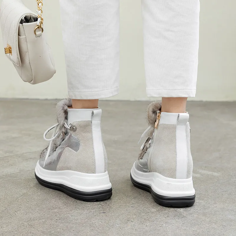 Зимние ботинки большие размеры 34-42 женские ботильоны для женщин наивысшего