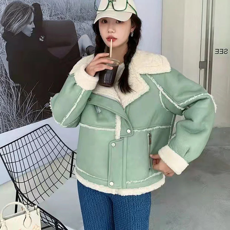 

Женское зимнее пальто из натуральной овечьей кожи, зеленое