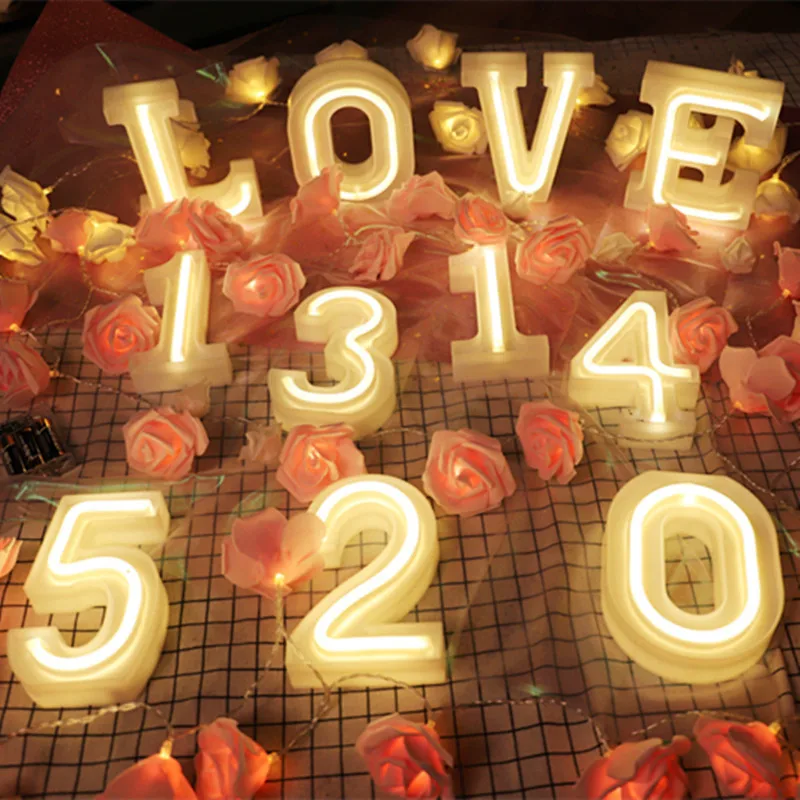 Ночной светильник с питанием от USB/аккумулятора неоновый шатер 10 номерами лампа