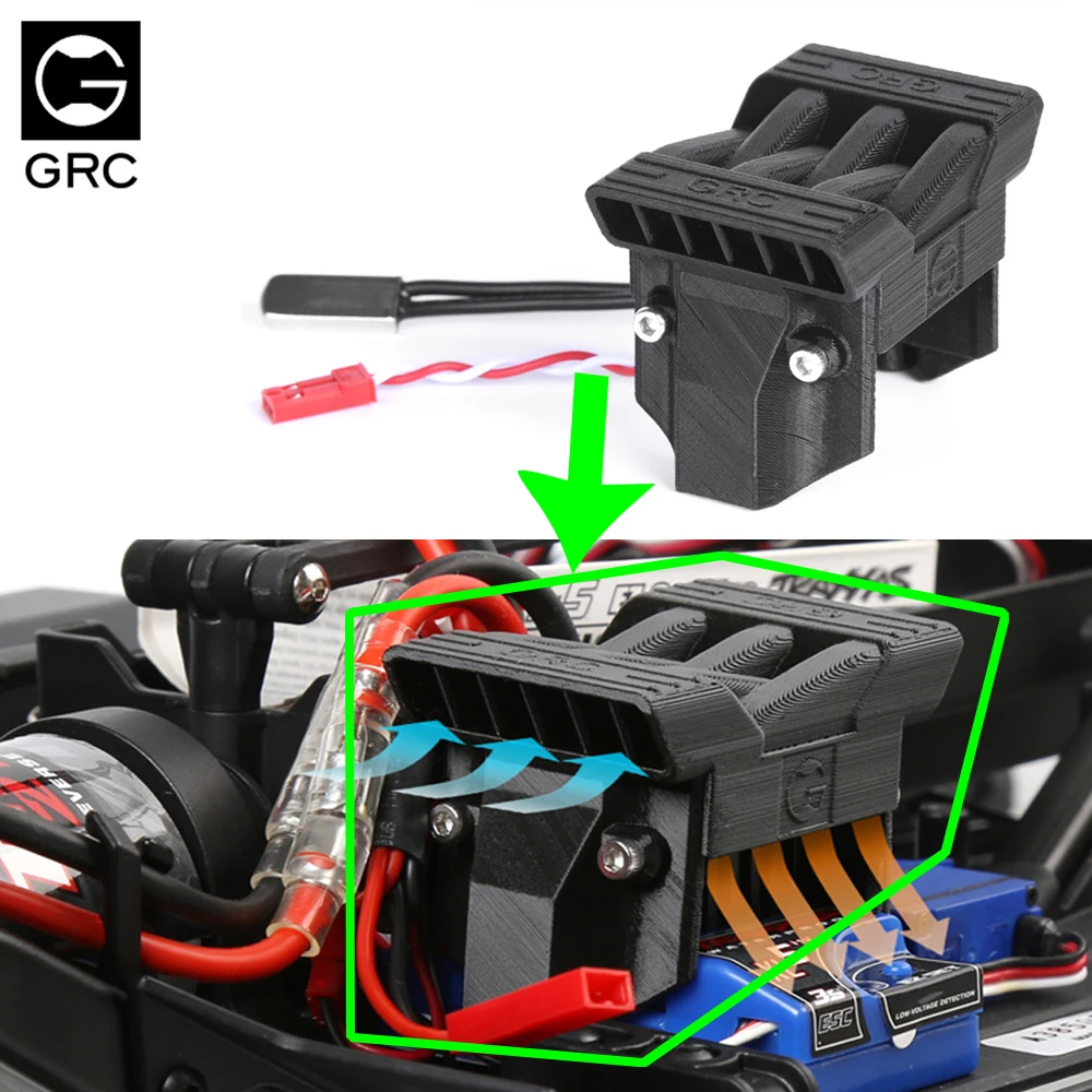 

GRC New TRX4 ESC Radiator heat sink Cooling Fan for 1/10 TRX4 Defender 82056-4 BRONCO G500 TRX6 G63 RC Crawler Car