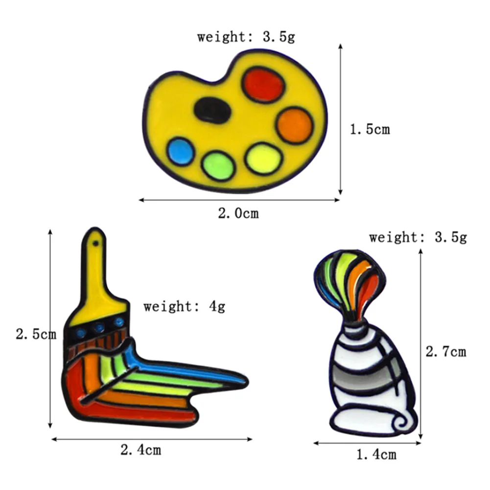 

Art Enamel Pin Color Palette Color Brush Brooch Painting Color Palette Pen Brooch Clothing Accessories Artist Gift