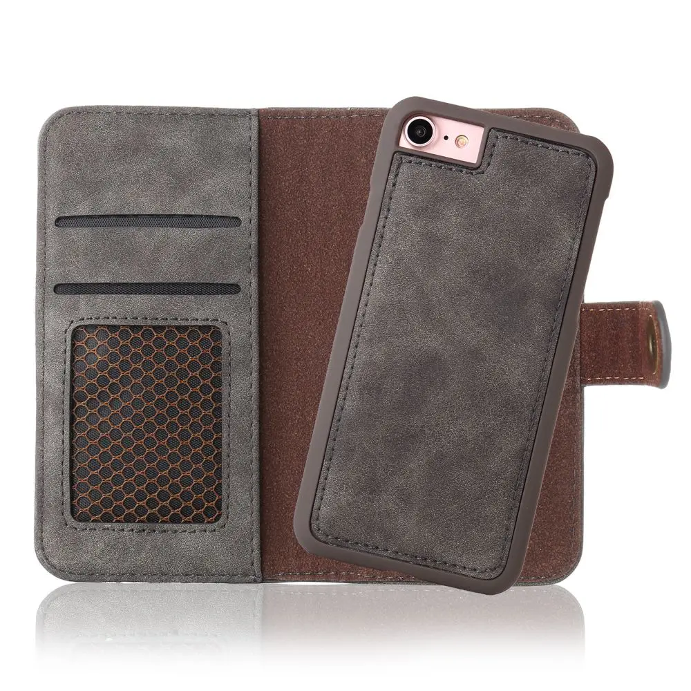 L-FADNUT Partition Flip Wallet Case For iPhone X Xr Xs Max Leather Capa 5 5S SE 6 6S 7 8 Plus 360 Protective Segment Cover | Мобильные