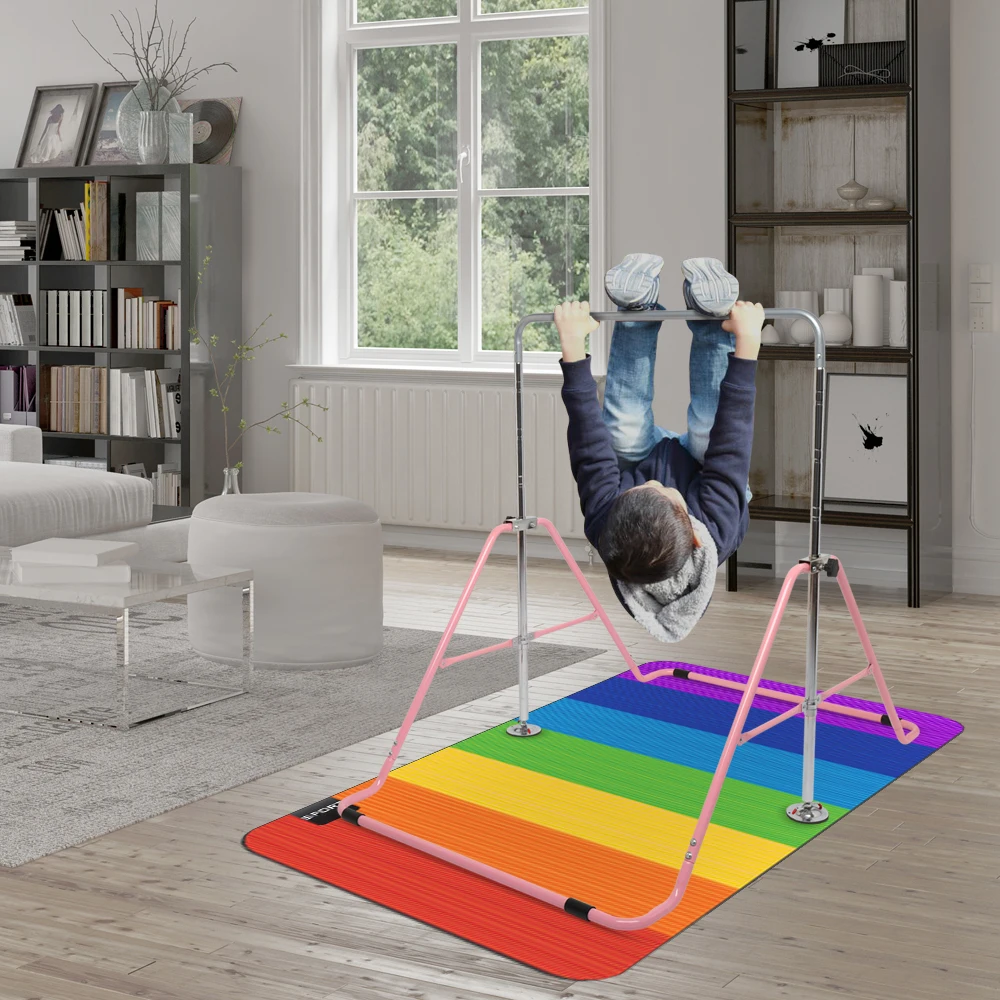 

Foldable Children's Horizontal Bar Gymnastics Bar Pink