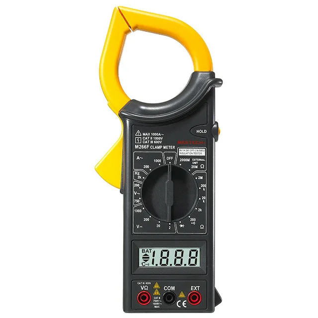 MASTECH M266F цифровой клещи 3 1/2 цифровой ЖК-дисплей AC DC Напряжение Ток частота сопротивление диод тестер