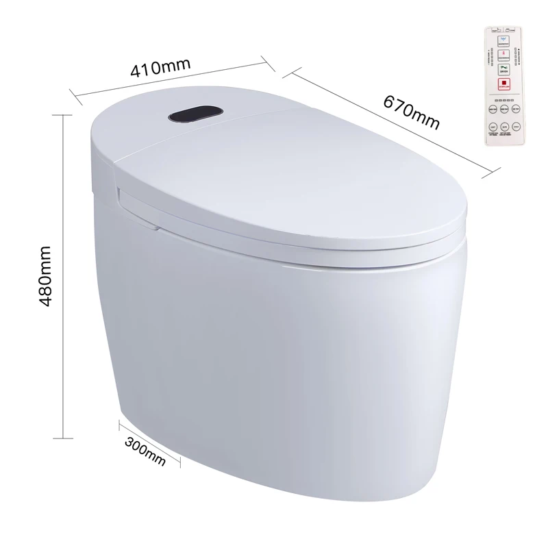 Умный Унитаз FOHEEL цельный удлиненный автоматический с дистанционным