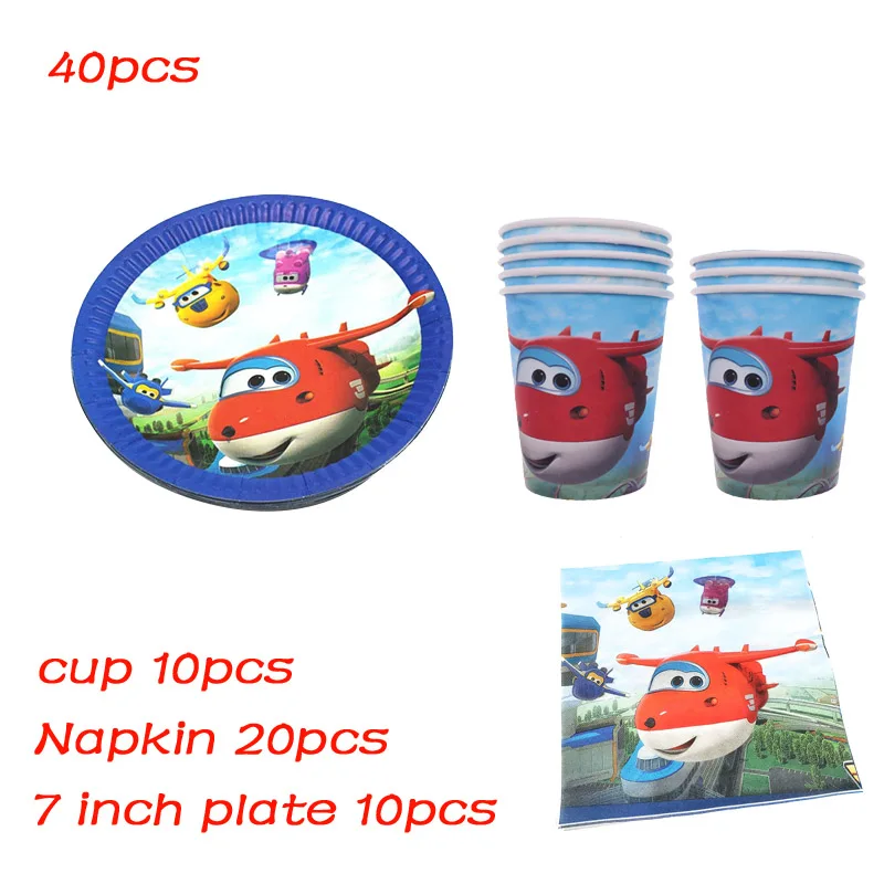 40pcs A Set Супер Крылья бумажные тарелки и стаканы вечерние принадлежности одноразовая посуда для душа ребенка день рождения для детей свадебные украшения - Цвет: 40pcs A Set