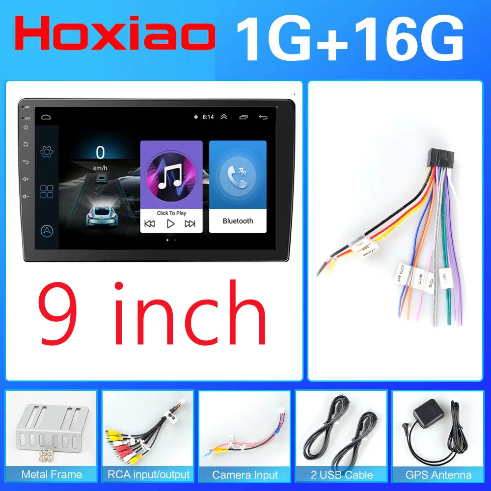 2 DIN 9,0 дюймов Android 8,1 сенсорный экран автомобильный мультимедийный плеер Bluetooth gps WiFi навигатор FM радио плеер автомобильная камера - Цвет: 16G