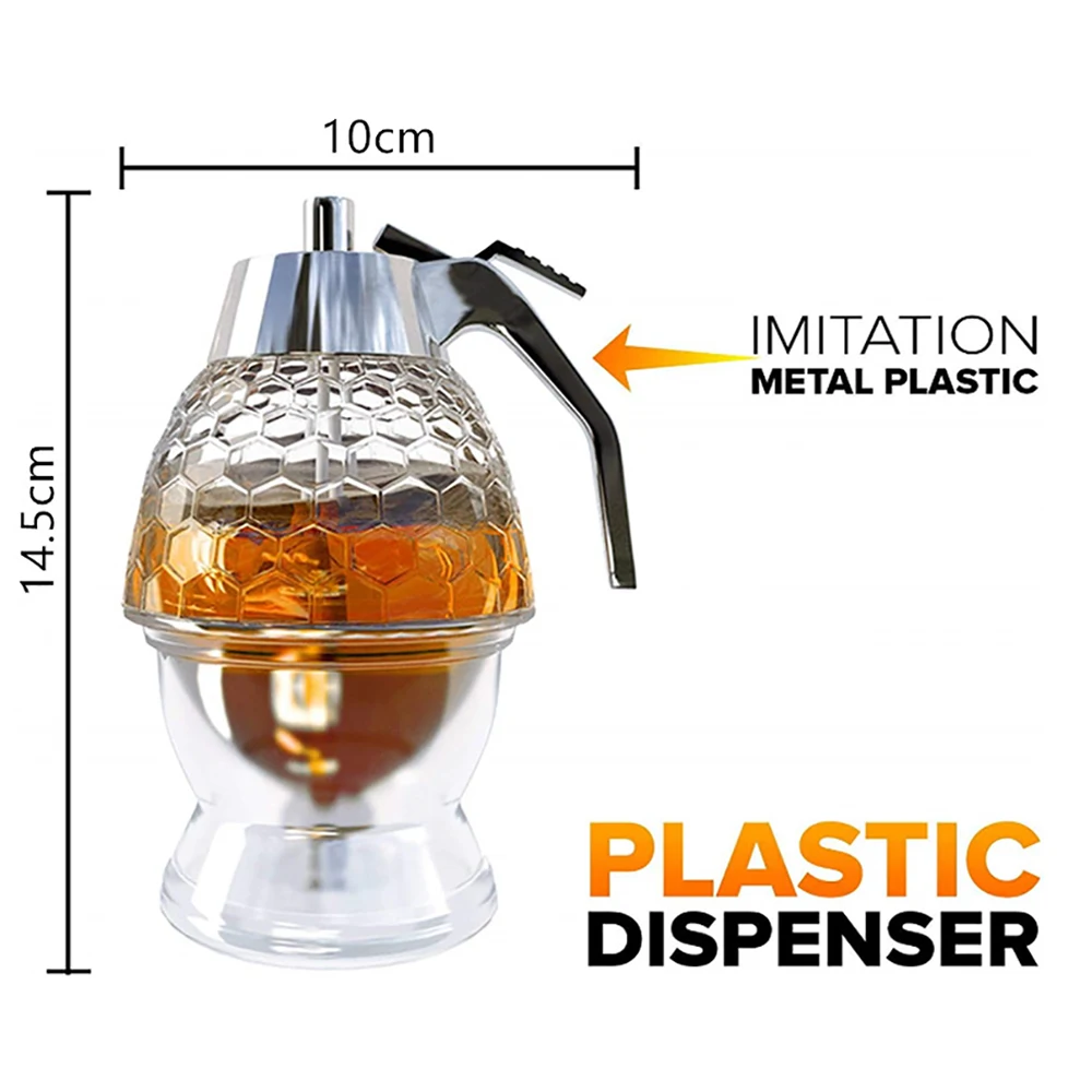 

Juice Syrup Honey Jar Container Bee Drip Dispenser Kettle Storage Pot Stand Holder Cup Kitchen Accessories Squeeze Bottle Honey