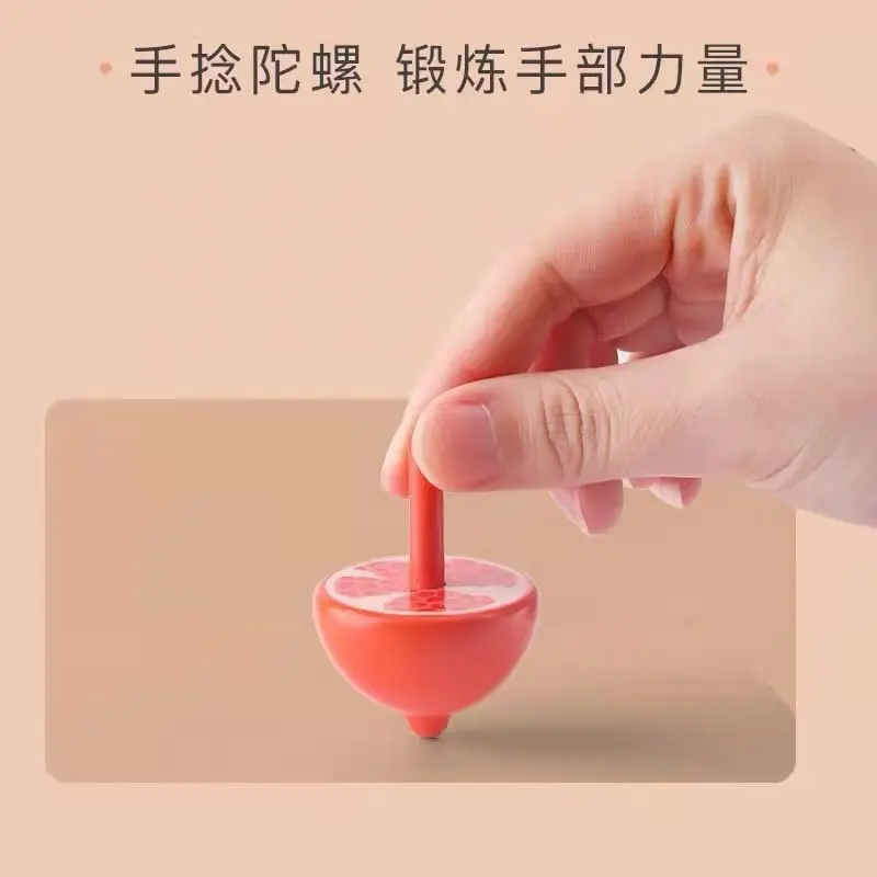 

6PCS Fruit Wooden Gyro Educational Toys Adult Relief Stress Desktop Spinning Top Toy