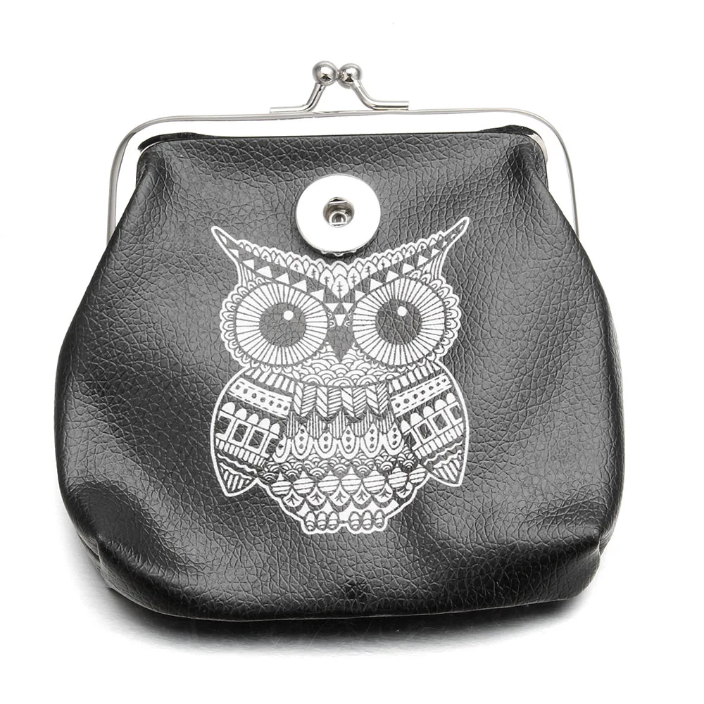 Модные маленькие кошельки из ПУ кожи 18 мм с кнопками для монета со слоном девочек