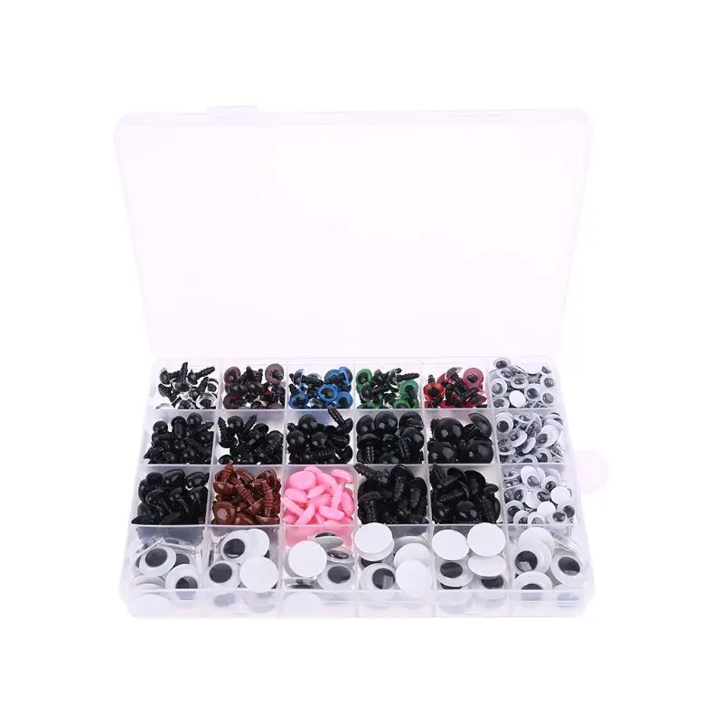 

586pcs/box Plastic Safety Eyes Nose with Washers for Bear Doll Animal Puppet Toy Making DIY Crafts