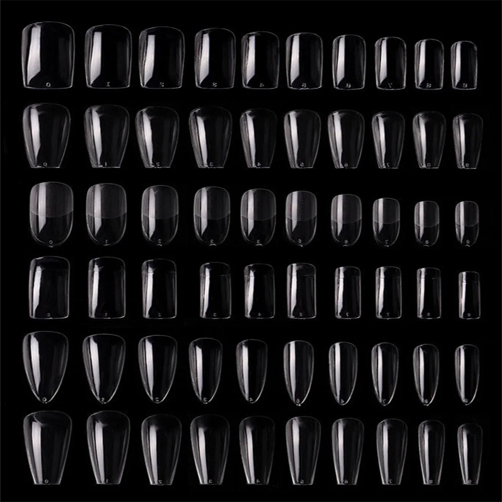 

100pcs/Box Fake Nail Clear Natural Tips Full Cover Ultra Thin Elastic DIY Nail Art Decoration Manicure Tool