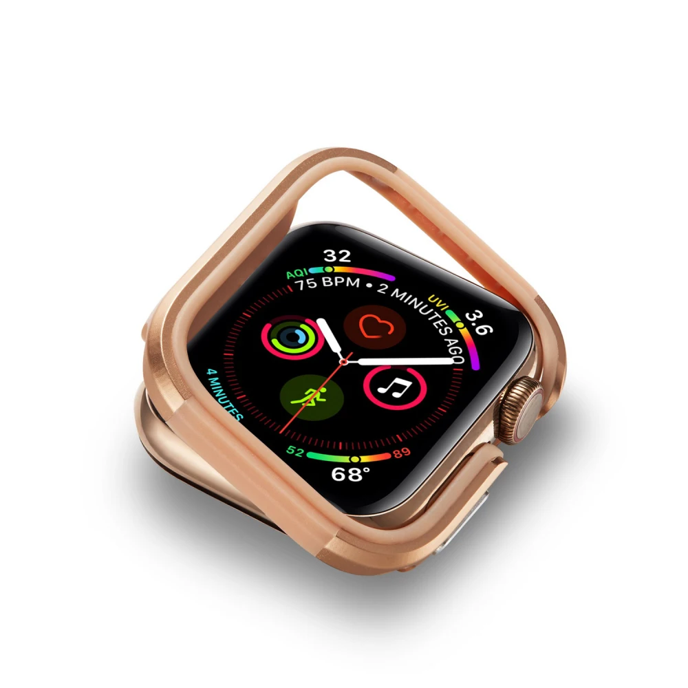Силиконовый+ металлический чехол из алюминиевого сплава для Apple Watch 4, 5, 40 мм, 44 мм, защитный бампер для iWatch 5, 4, 40, 44 мм, корпус