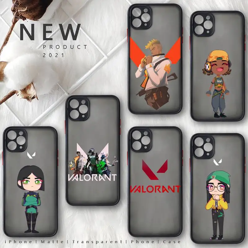 

valorant games Phone Case For iphone 13 12 11 8 7 plus mini x xs xr pro max matte transparent cover