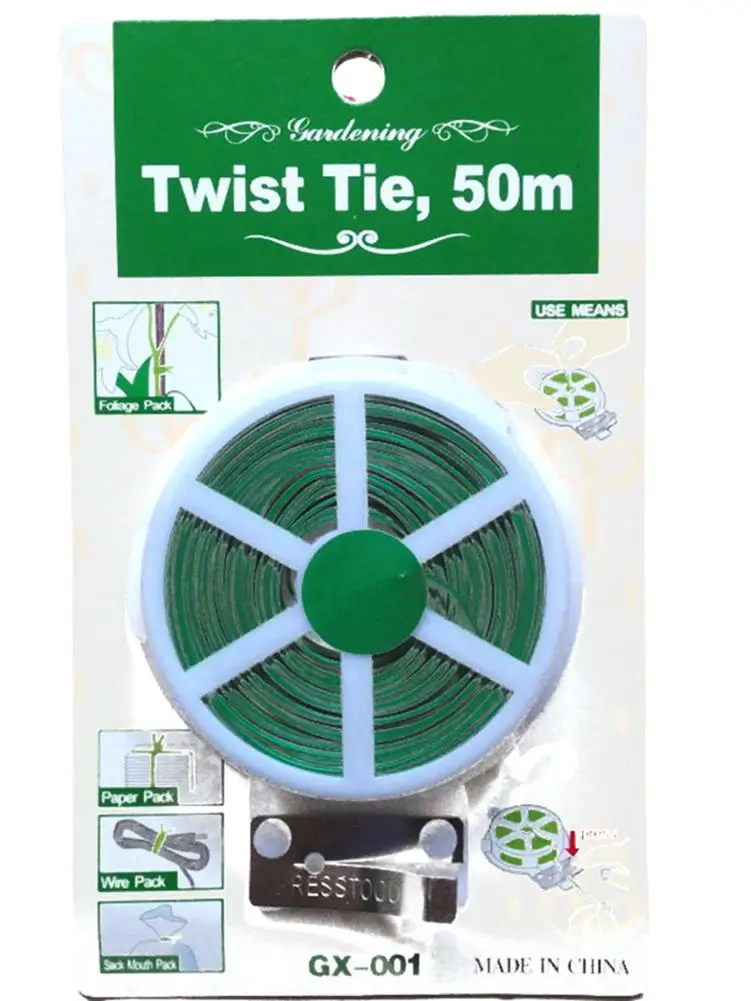 50 м многоцелевой садовый галстук рулон альпинистские растения кабель для цветов