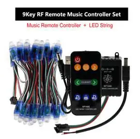 with music remote 50 шт. 12 мм WS2811 IC RGB полноцветные пиксели USB светодиодный модуль WiFi bluetooth цифровой адресный 5 в Водонепроницаемая струнная лампа - Цвет: with music remote