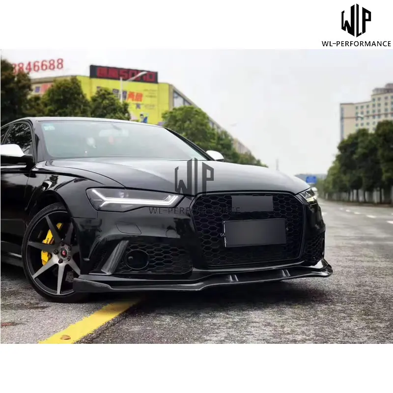 A6 RSU RS6 ABT Стиль Высокое качество углеродное волокно передний бампер передняя губа
