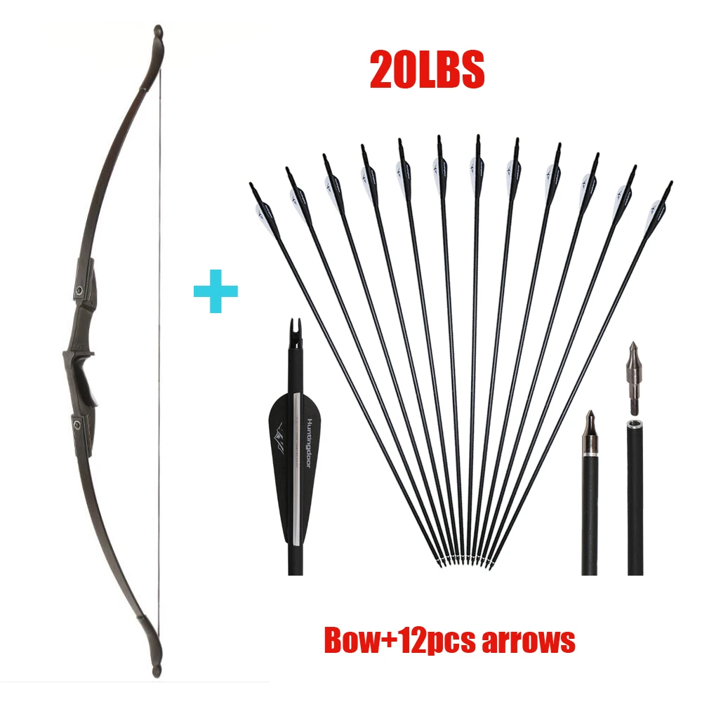 20lbs set 30 фунтов/40 фунтов, изогнутый лук для стрельбы из лука, стрельбы из лука, охотничьей игры, спорта на открытом воздухе, для правой и левой руки, лук можно выбрать - Цвет: 20lbs set
