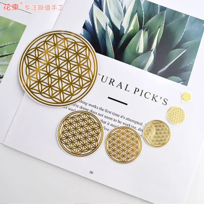 7 Чакры Геометрическая медная энергетическая башня оргонит наклейки цветок