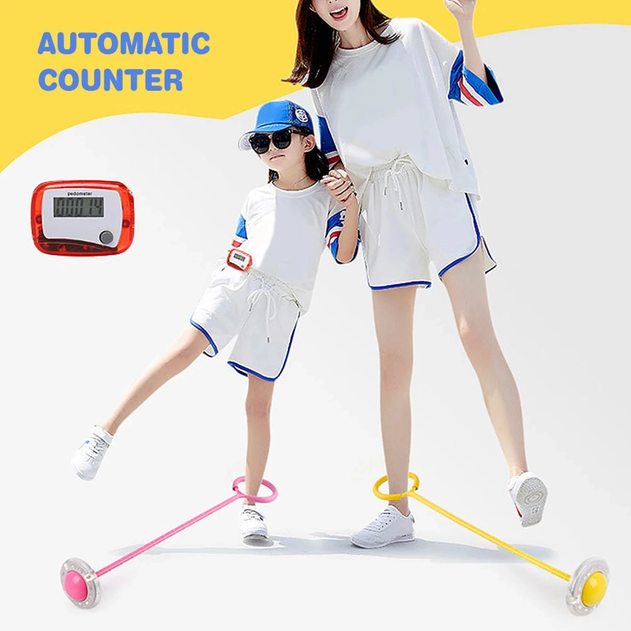 Скакалка-мяч на светодиодах для детей с фонариком для активных игр на свежем воздухе и тренировки реакции, способствующей развитию силы у ребенка и взаимодействию с родителями.