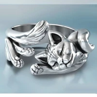 cat ring open rings geometric cute silver color adjustable ring accessories jewelry for women