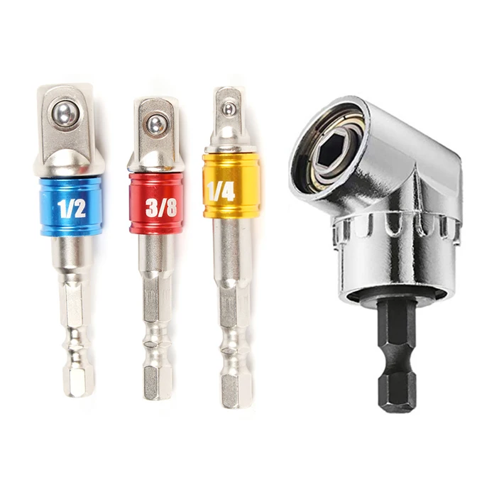 drill socket adapter Магнитный драйвер, набор сверл, 105 градусов, правый угол, отвертка, набор сверл, адаптер, угловая дрель, Прецизионная отвертка 1/4 - Цвет: drill socket adapter