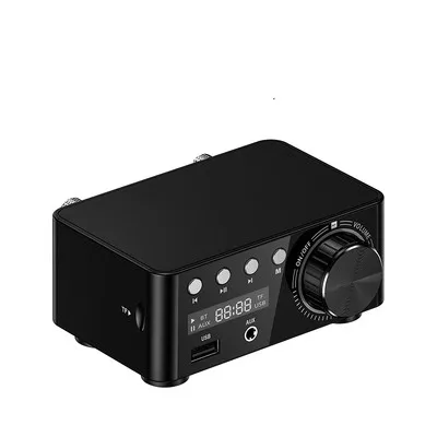 black 50 Вт* 2 мини класса D стерео Bluetooth 5,0 TPA3116 цифровой усилитель мощности TF 3,5 мм USB вход Hifi аудио домашний усилитель для мобильного телефона - Цвет: black