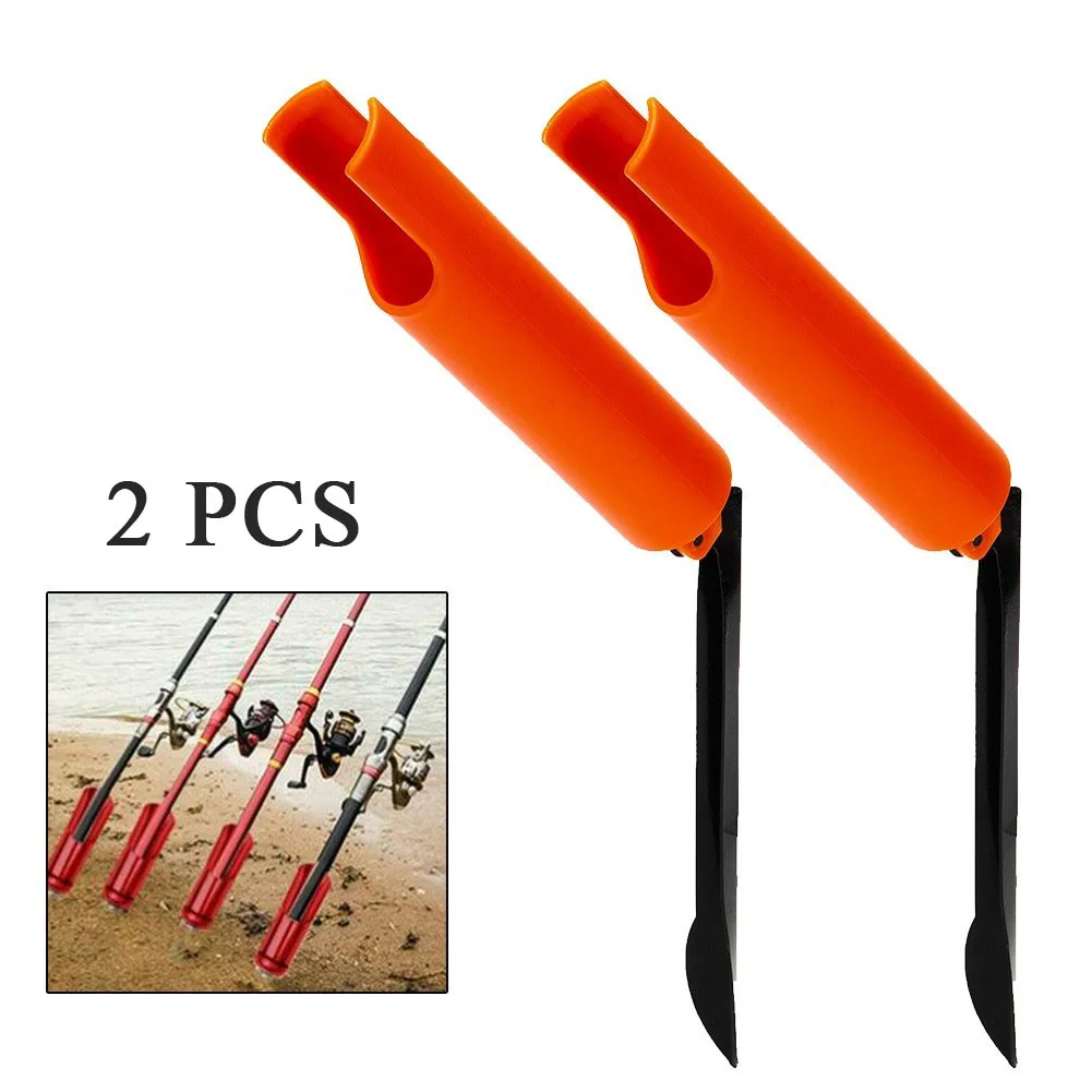 

2 Pcs Foldable Fishing Rod Stand Pole Holder Plug Portable Insert Ground Rod Support Stand Racks Fishing Tackle Accessories