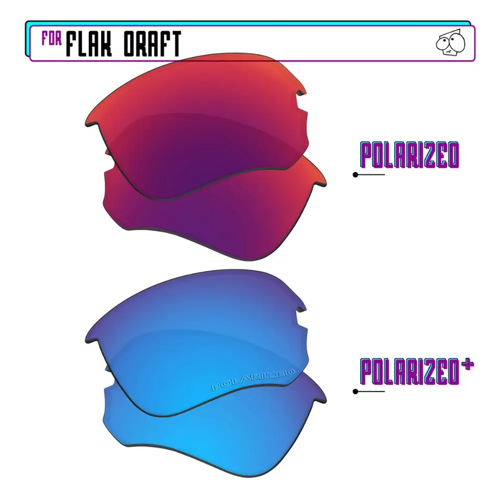 EZReplace Polarized Replacement Lenses for - Oakley Flak Draft Sunglasses - BlueP Plus-MidnightP