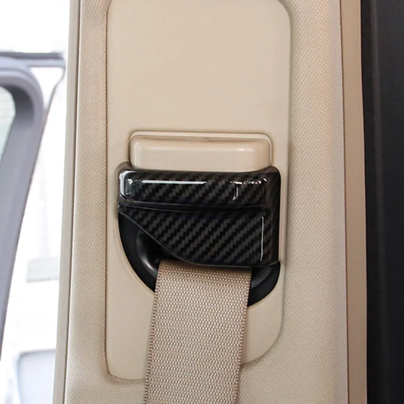

Carbon Fiber Style Car Seat Safety Belt Cover Trim 2Pcs For Mercedes Benz GLK X204 2008-2015 ABS Interior Decals