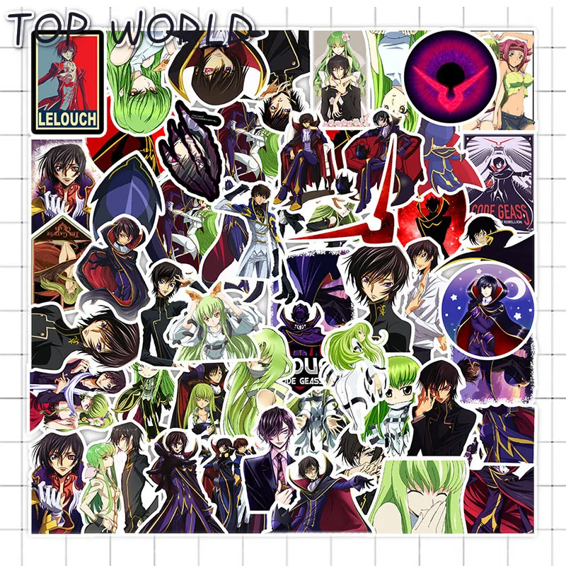 10/50Pcs/set Cool CODE GEASS Lelouch Of The Rebellion Cartoon Anime Sticker For Toys Luggage Suitcase Fashion Laptop Decals Case