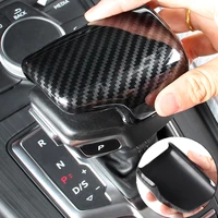 car carbon texture interior gear shift knob head cover sticker trim for audi q7 2016 2018 for a4 b9 a5 2017 2018 lhd