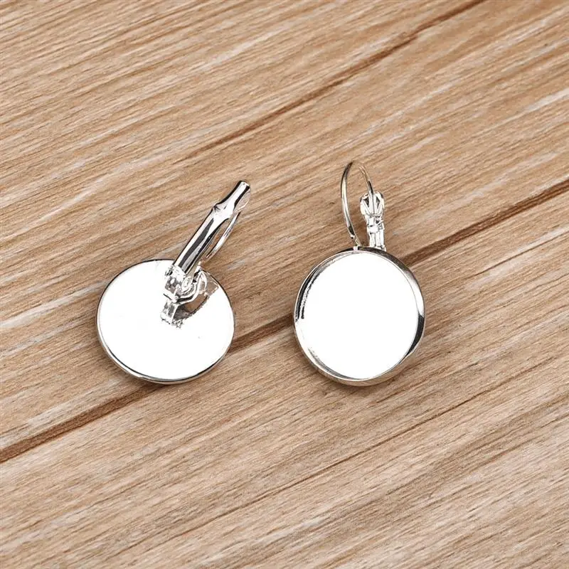 20 шт./лот железные Кабошоны Сережки 16 мм плоский круглый ободок драгоценный