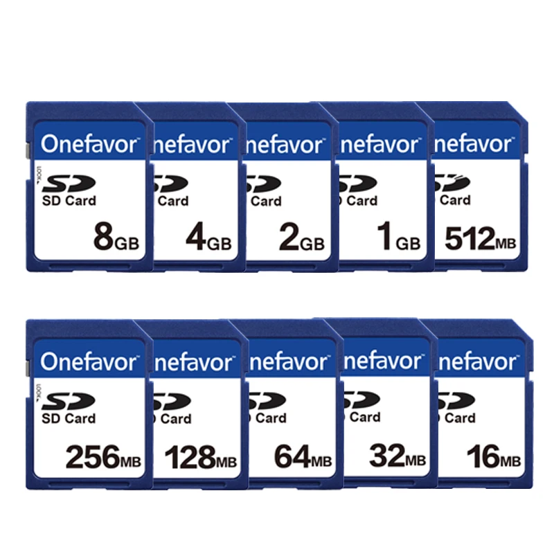Акция! onefavor 8GB 4GB 2GB 1GB 512MB 256MB 128MB 64MB 32MB 16MB SD безопасная цифровая флеш-карта памяти