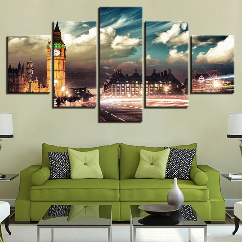 Настенный декор для гостиной с рамкой HD принты 5 шт. картины изображением