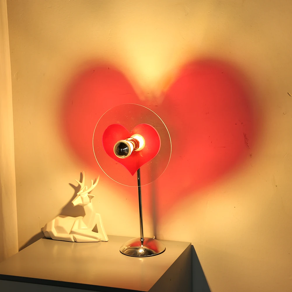 

Creative Love Heart Table Lamp USB Rechargeable Acrylic Desk Lights Bedroom Bedside Lighting Fixtures Gift Home Room Decortion