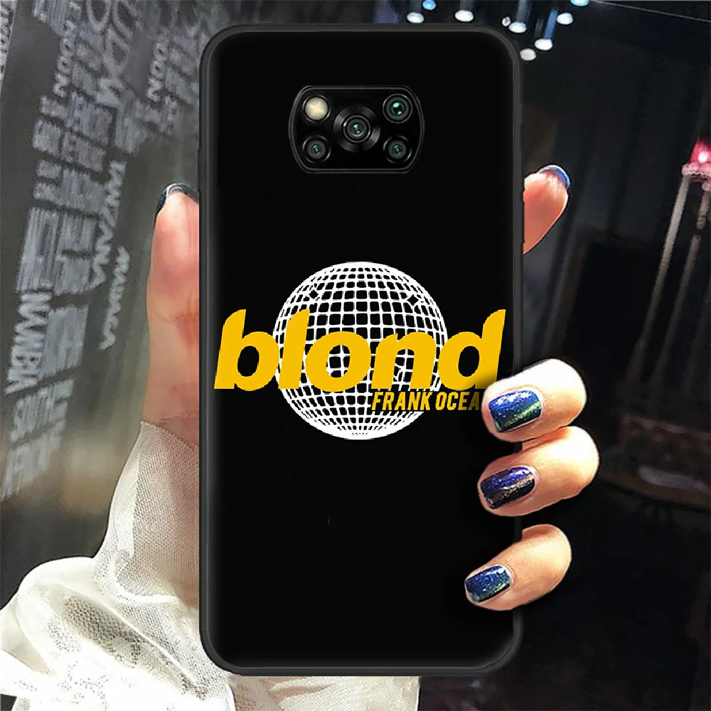 

Frank Blond Ocean Phone Case Cover Hull For Xiaomi Mi A2 A3 8 9 SE 9T 10 10T Lite Pro Ultra Poco X3 black Hoesjes Trend Cover 3D