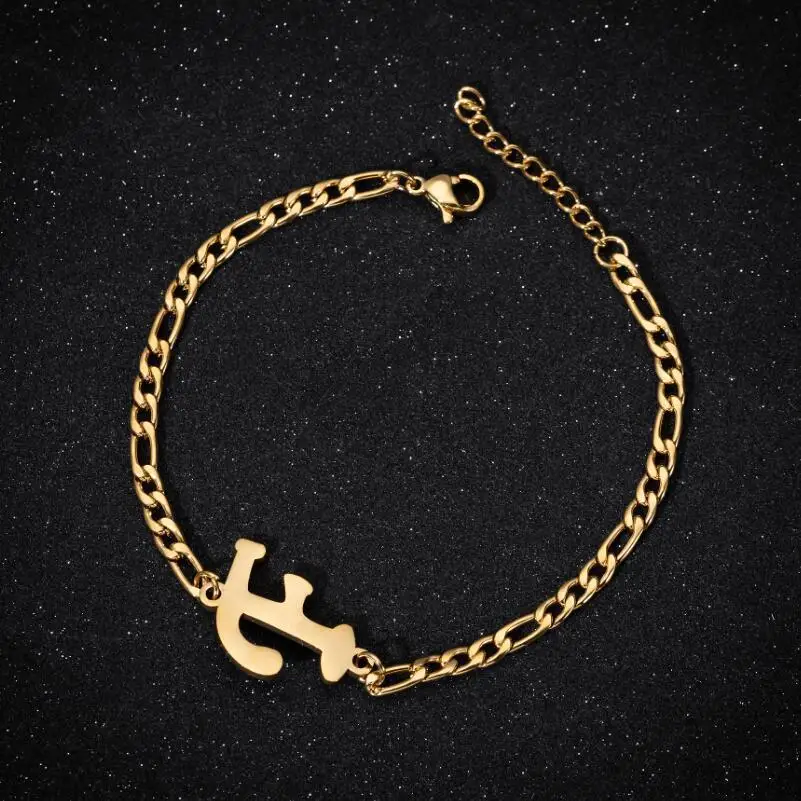 

26pcs/set Wholesale 26A-Z Letter Jewelry Initial Bracelets Bangles Stainless Steel Alphabet Charm Bracelet for Women Men Unisex