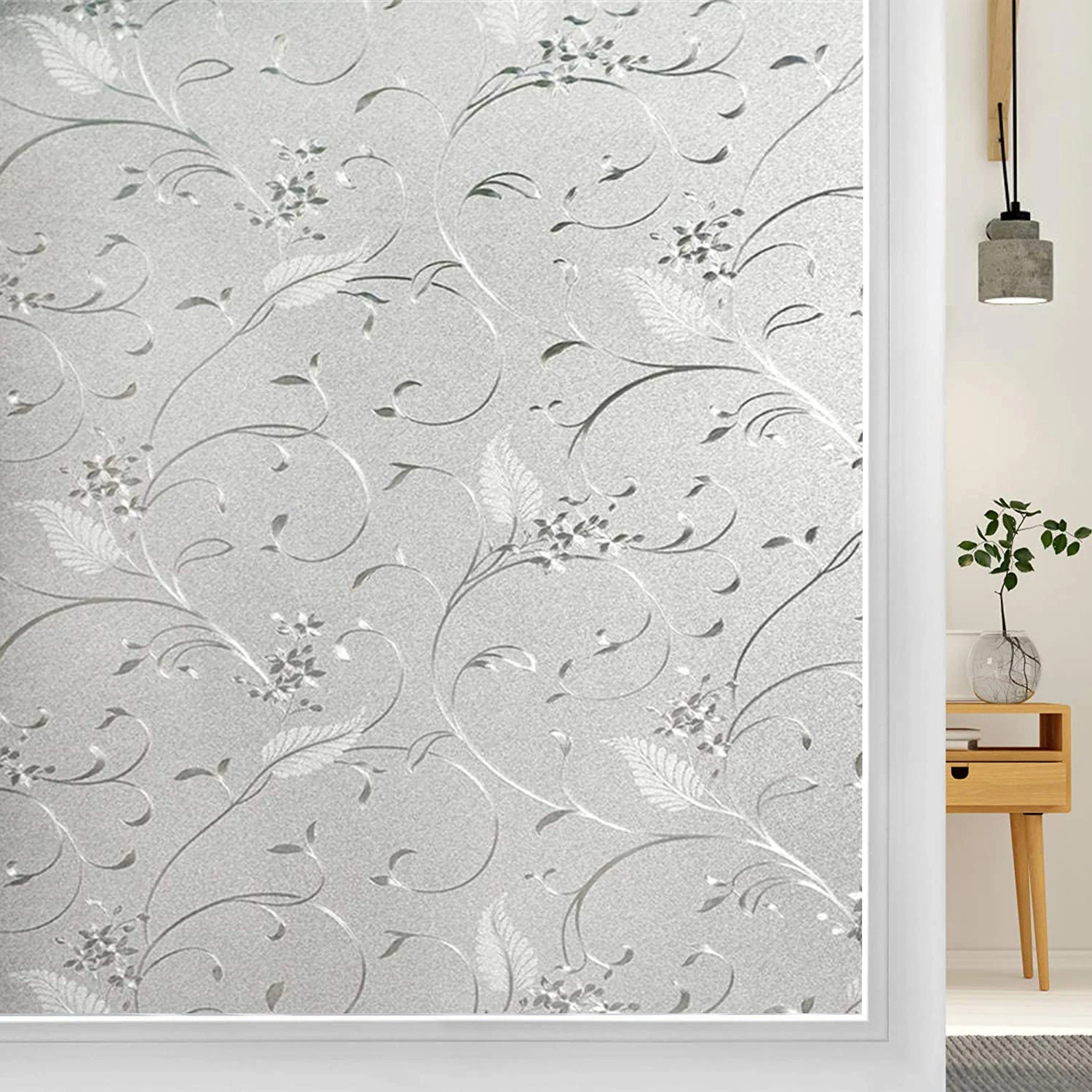 

LUCKYYJ Privacy Window Film Frosted Glass Film Static Decorative Self-adhesive Film for UV Blocking Heat Control Glass Stickers