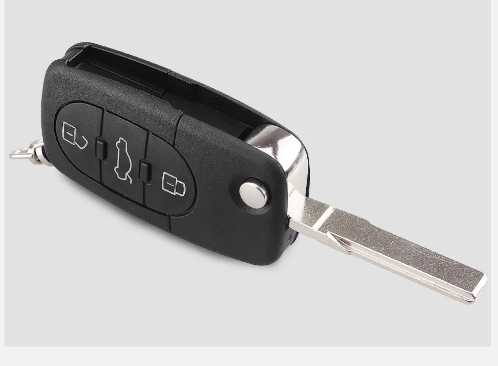 KEYYOU замена 3 кнопки флип ключи чехол в виде ракушки брелок для Audi TT A4 A6 A8 Quattro с лезвием CR1620
