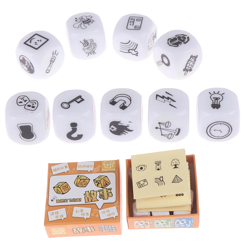 9 шт. игральная кость говорить историю с сумкой история игра в кости семьи