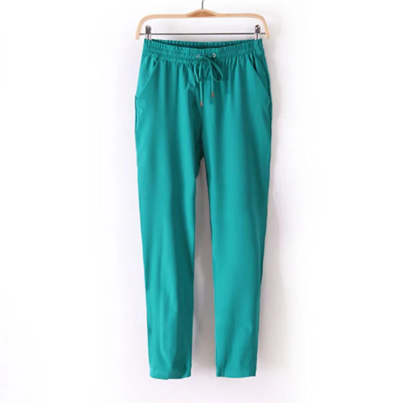 Женские повседневные шаровары свободные брюки женские эластичные с высокой