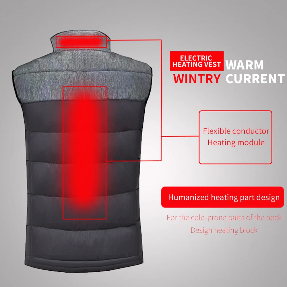 Double Control Winter Thermal Heated Jacket Men Women Couple Smart Electric Heating Vest Outdoor Hunting Body Warmer | Спорт и