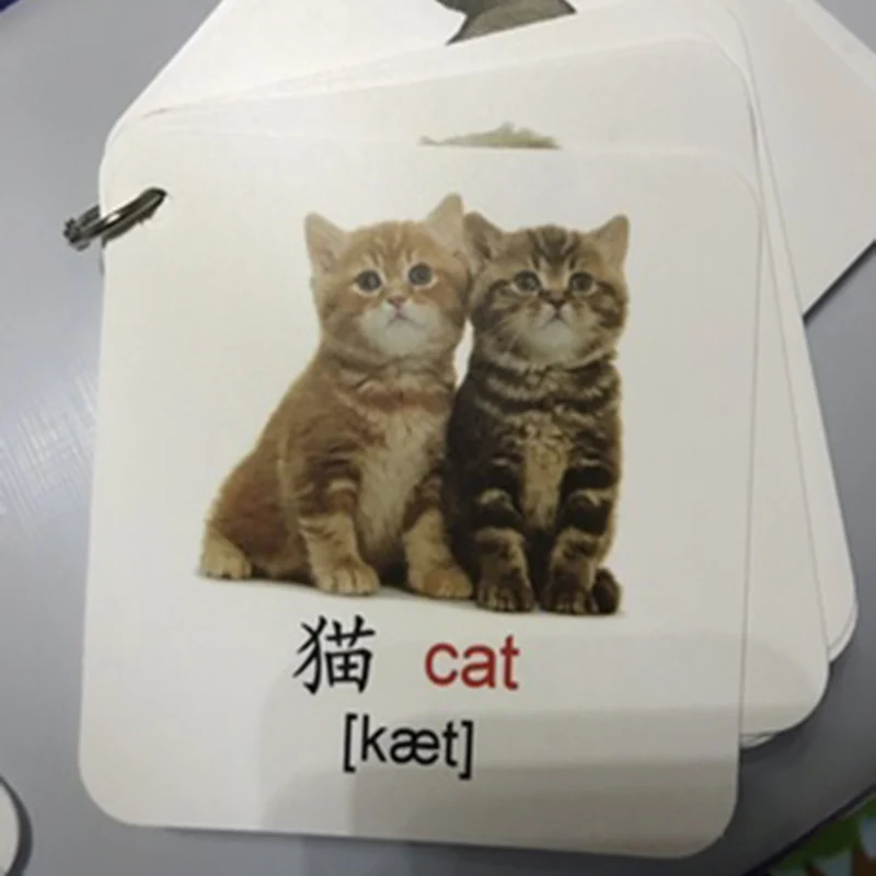 Детские английские телефонные карточки с животными Монтессори Обучающие для