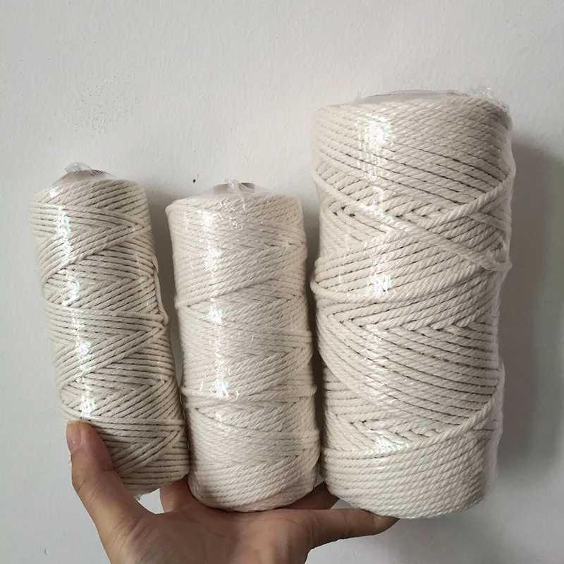 

100M 3mm 4mm 2mm Macrame Cotton Rope Twisted String Cord for Handmade DIY Beige Rope Home Wedding Accessories Gift Gardening U27