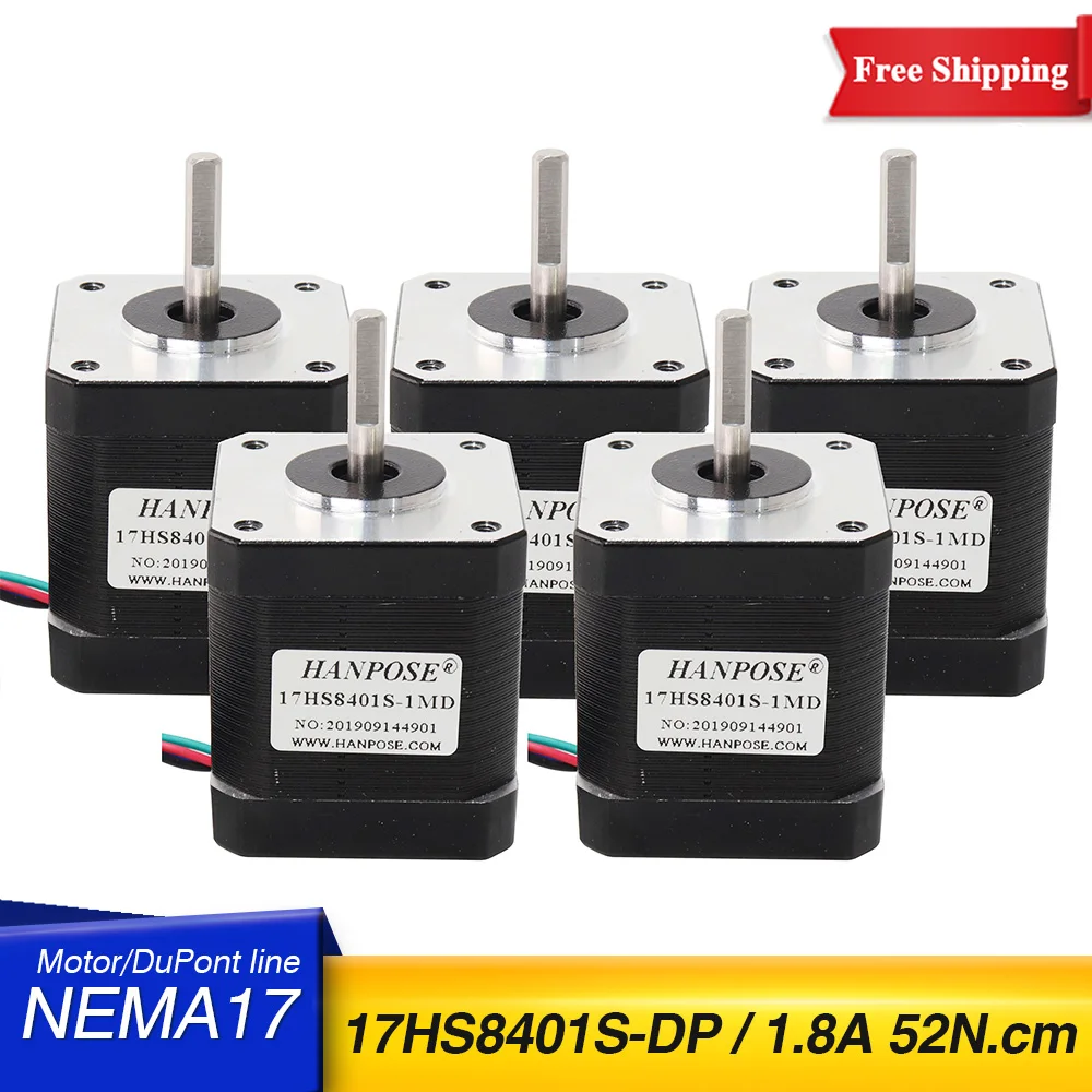 4 ведущий шаговый двигатель Nema17 42 Мотор Nema 17 42bygh 48 мм 1.8A (17HS8401S DP) для CNC XYZ 3d