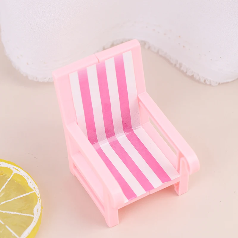 

1PC Mini Chair Dollhouse Miniature Plastic Chair Stool Armchair Beach Chair Doll House Furniture Accessories Toy Gift