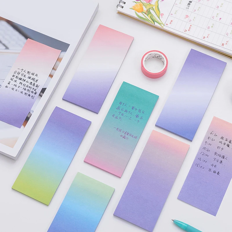 Корейский Флуоресцентный цвет милый Kawaii блокнот Градиент Радуга канцелярский