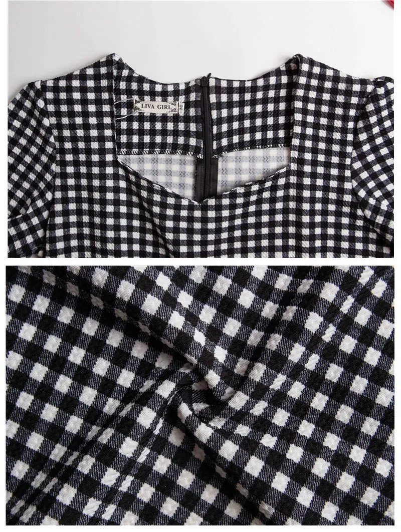 Женское элегантное платье для похудения летнее в ломаную клетку офисное женщин