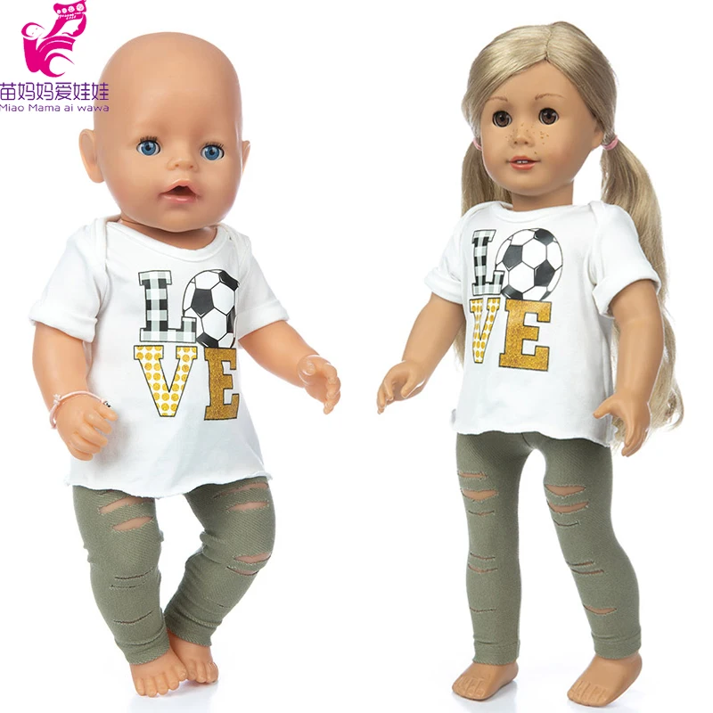 43 см футбольная рубашка для маленьких кукол джинсовые брюки в стиле риппе